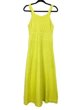 Haute Hippie Neon Yellow Crochet Maxi Dress XS